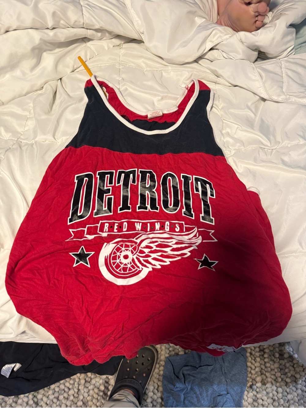 Mitchell & Ness Detroit Red Wings Red and Black Tank Top